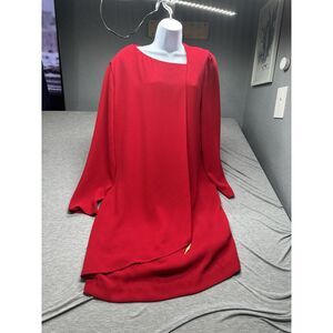Vintage Liz Claiborne Modern‎ Red Tunic Shift Dress Size 12